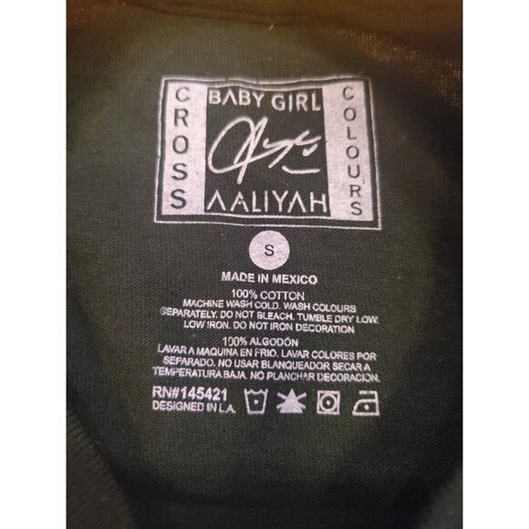 Cross Colours Baby Girl Aaliyah T-shirt Girls Size Small 10/12? Black Graphic - Picture 3 of 5